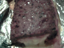 Bolo de carne moída recheado com presunto e mussarela