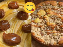 Essa cuca de banana com doce de leite virou a sobremesa favorita aqui em casa, fácil de fazer e muito crocante