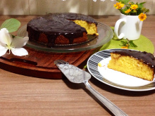 Bolo de Milho com Cobertura de Chocolate