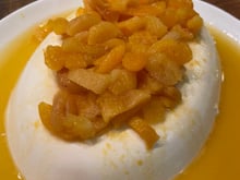 Manjar de coco com calda de damasco diet