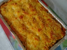 Batata recheada de frango com palmito