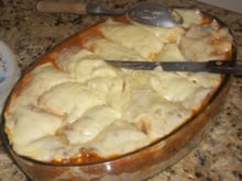 Purê com carne moída
