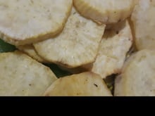 Chips de batata doce de micro-ondas