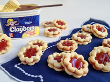 Biscoitos sable com goiabada  