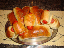 Enroladinho de presunto e queijo