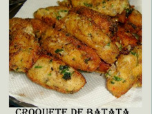 Croquetes de batata, carne moída e queijo parmesão