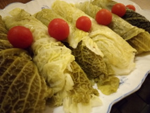 Rolinhos de couve-chinesa