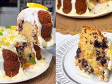 Toda vez que eu faço esse bolo de limão com iogurte e amora a cozinha fica tão perfumada que até vizinhos vem pedir um pedaço