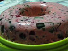 Mousse de gelatina colorida