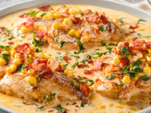 Peito de frango com molho aveludado e bacon crocante: o almoço ou jantar suculento e sofisticado digno de restaurante