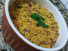 Farofa mista bacon e calabresa