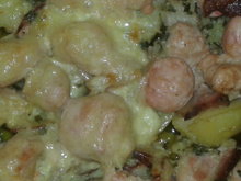 Medalhão de batata com linguiça toscana