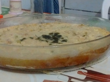 Torta de frango com seleta de legumes