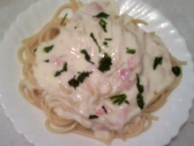 Molho branco com presunto