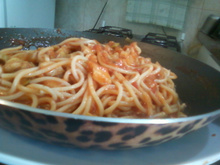 Macarrão com bacalhau rápido