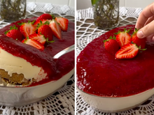 Cheesecake de travessa com geleia de morango: receita fácil que não vai ao forno e fica pronta num piscar de olhos