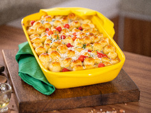 Escondidinho de camarão com batata noisette