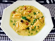 Feijão branco com dobradinha