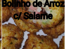 Bolinho de arroz com salame