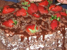 Torta Debs de morango e chocolate