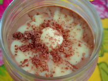 Mousse de brigadeiro com ganache branco