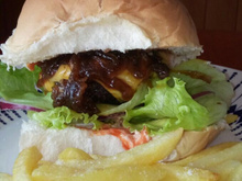 Big burguer com cebola caramelizada