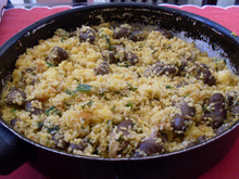 Coração de galinha com cuscuz da Karyne
