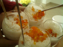 Gelado de tapioca com frutas