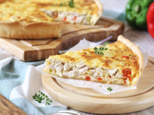 Quiche de frango com palmito