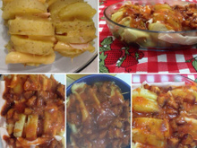Batata recheada com bacon e peito de peru