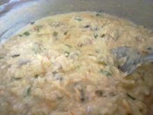 Risoto com creme de leite