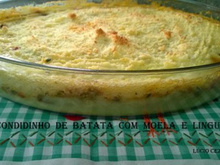 Escondidinho de batata com moela e linguiça