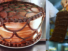Bolo de chocolate gigante com 6 camadas de recheio bomba na internet e padaria vira ponto turístico no Piauí