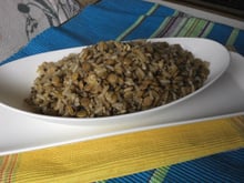 Arroz integral com lentilhas