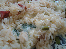 Arroz cremoso com espinafre