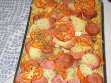 Arroz com grão-de-bico de forno
