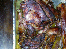 Carneiro assado no forno