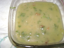 Creme de ervilhas com bacon