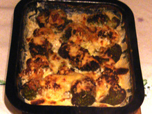 Couve-flor e brócolis gratinados