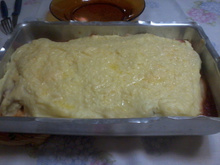 Bife à parmegiana com purê de batata