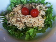 Risoto de frango com arroz agulhinha