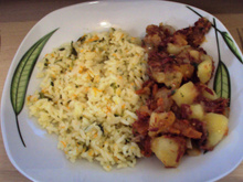 Arroz refogado com brócolis