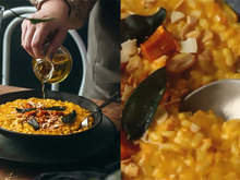 Comer esse risoto de abóbora com gorgonzola, sálvia e amêndoas é um privilégio: veja como fazer receita saborosa digna de chef