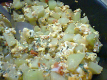 Moqueca de chuchu com ovos