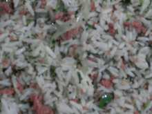 Arroz simples com couve