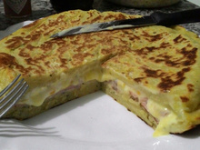 Panqueca de batata com strogonoff
