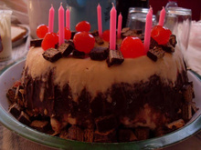 Bolo de sorvete com brigadeiro