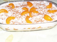 Pavê crocante de pêssego