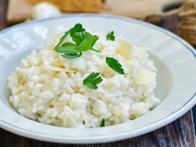 Risoto de provolone com manjericão