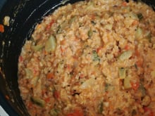 Risoto de abobrinha e tomate